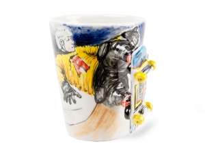 It is believed that skateboarding was invented by bored surfers who were looking for fun when there were no waves to be had. A really cool Blue Witch ceramic featuring a skateboarder in action.