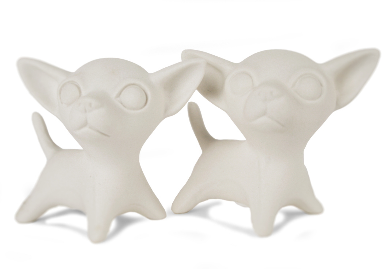 Chihuahua Unpainted Cruet Set