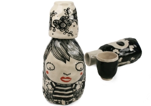 Quirky, imaginative and incisive. The Blue Witch Shojo collection is sensationally hand illustrated by a prolific artist inspired by Japanese anime.  Confident and witty with free form flawless brush strokes in striking monochrome. Each piece is hand tooled to create a slightly eccentric asymmetrical shape.This charismatic Shojo ceramic Carafe is fab for daily use, dishwasher safe and microwave friendly to guarantee the colour will never fade. A perfect piece for adding a vivid aura on your table top.