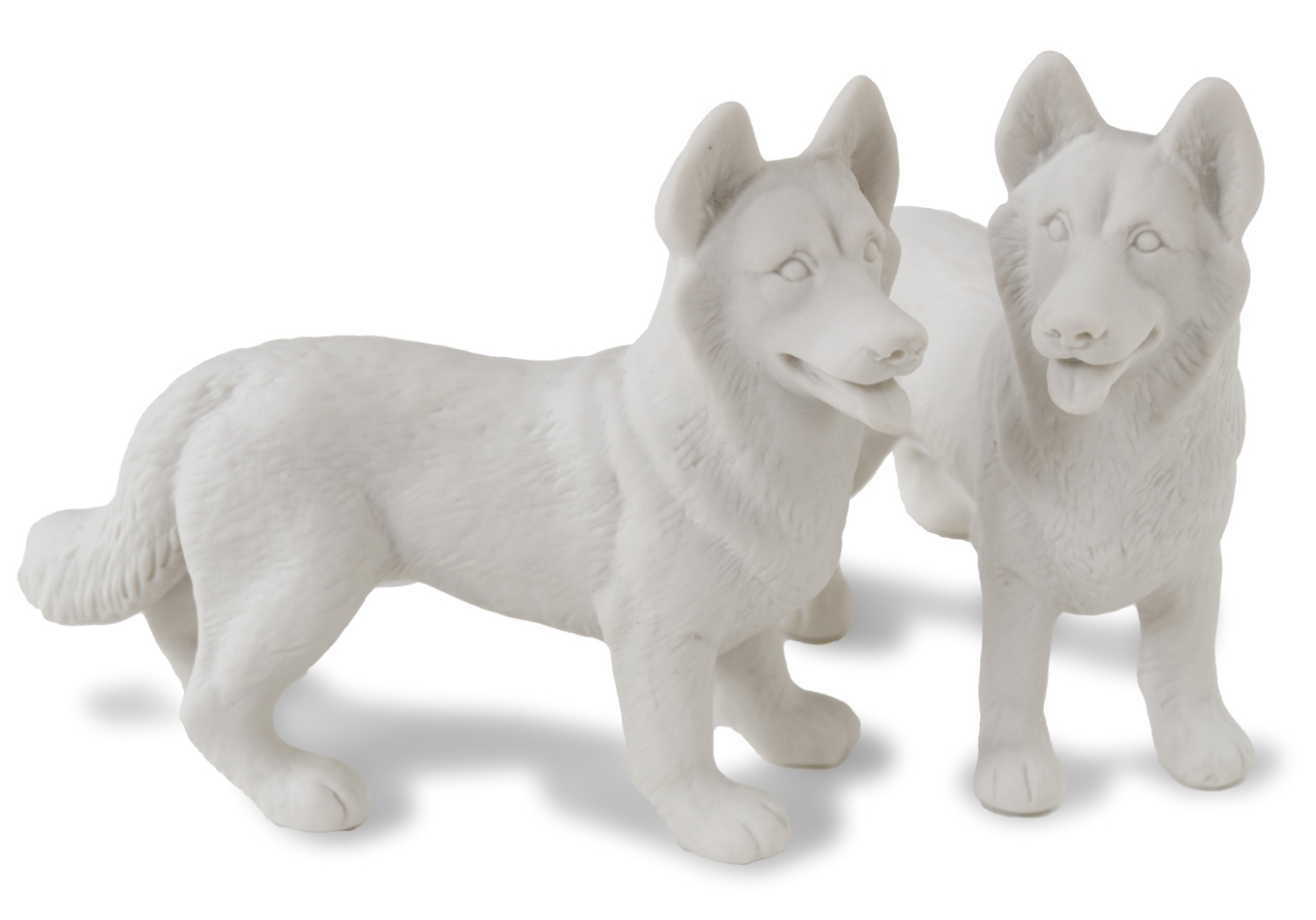 Siberian Husky Unpainted Cruet Set
