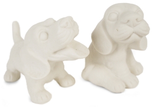 Beagle Unpainted Cruet Set