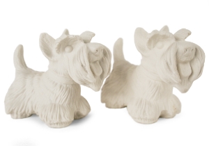 Scottish Terrier Unpainted Cruet Set