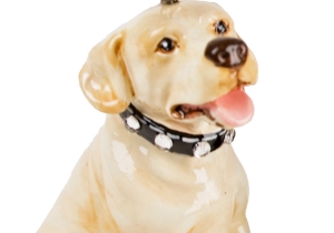 Kid’s best friend forever! If you are looking for the best dog breed for your family, bring home a Labrador Retriever. Devoted, obedient and amiable, the Lab is not only good with children also with other dogs and other pets. This lovable dog is captured beautifully on our Blue Witch ceramic.