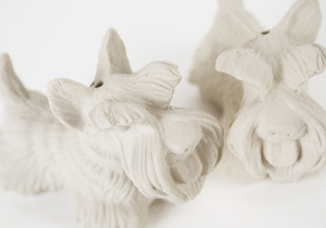 Scottish Terrier Unpainted Cruet Set