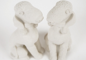 Bedlington Terrier Unpainted Cruet Set