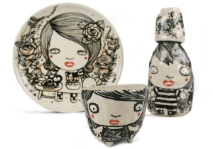 Quirky, imaginative and incisive. The Blue Witch Shojo collection is sensationally hand illustrated by a prolific artist inspired by Japanese anime.  Confident and witty with free form flawless brush strokes in striking monochrome. Each piece is hand tooled to create a slightly eccentric asymmetrical shape.This charismatic Shojo ceramic Carafe is fab for daily use, dishwasher safe and microwave friendly to guarantee the colour will never fade. A perfect piece for adding a vivid aura on your table top.