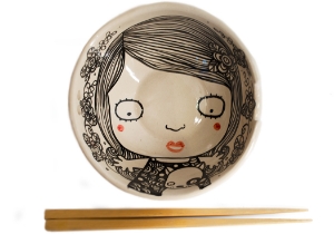 Quirky, imaginative and incisive. The Blue Witch Shojo collection is sensationally hand illustrated by a prolific artist inspired by Japanese anime.  Confident and witty with free form flawless brush strokes in striking monochrome. Each piece is hand tooled to create a slightly eccentric asymmetrical shape.This charismatic Shojo ceramic Bowl is fab for daily use, dishwasher safe and microwave friendly to guarantee the colour will never fade. A perfect piece for adding a vivid aura on your table top.