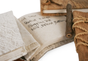 Once upon a time in a land far, far away, there were a beautiful bunch of Bougainvillea flowers. Their colourful petals brightly contrasted against the sky day after day…The seasons passed by and the beautiful petals eventually shrivelled and lost their hue.Meanwhile, there lived a skilled artisan from the foothills of Siam who mastered the art of preserving the unadorned beauty of the petals and used them to dress up the natural bark spine of a handmade cover and the Bougainvillea petals lived prettily ever after.