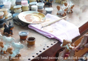 He might small in size but what he lacks in stature he certainly makes up for with his tremendous tenacious spirit. The fun-loving Jack Russell is beautifully captured on Blue Witch ceramic. This feisty little dog is full of heart is loved by countless owners.